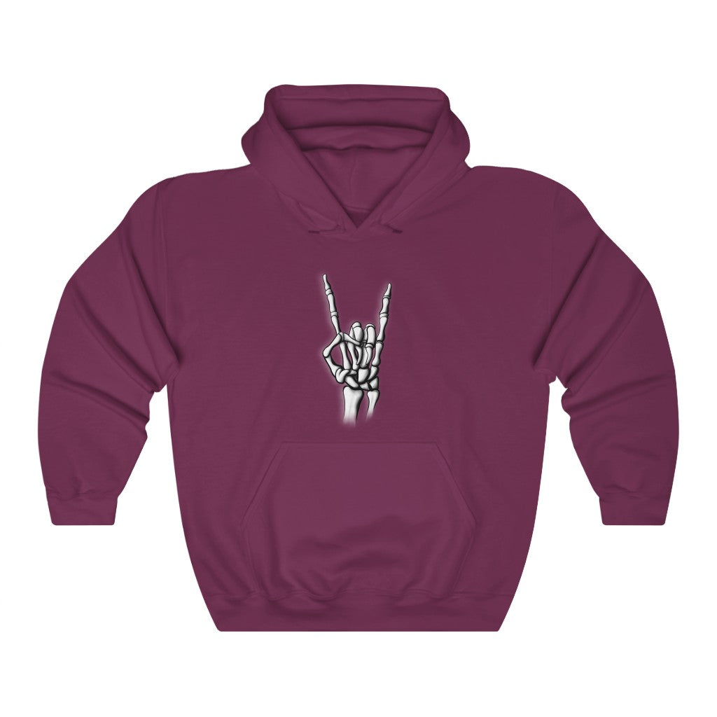 Skeletal Rocker Hand Unisex Heavy Blend Hooded Sweatshirt