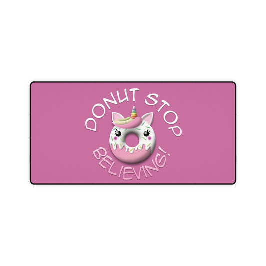 Unicorn Donut - Don't Stop Believing Desk Mats