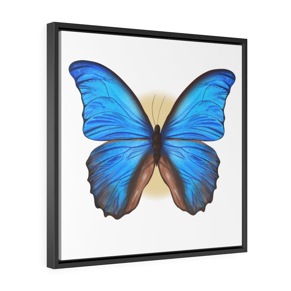 Blue Butterfly Gallery Canvas Wraps, Square Frame