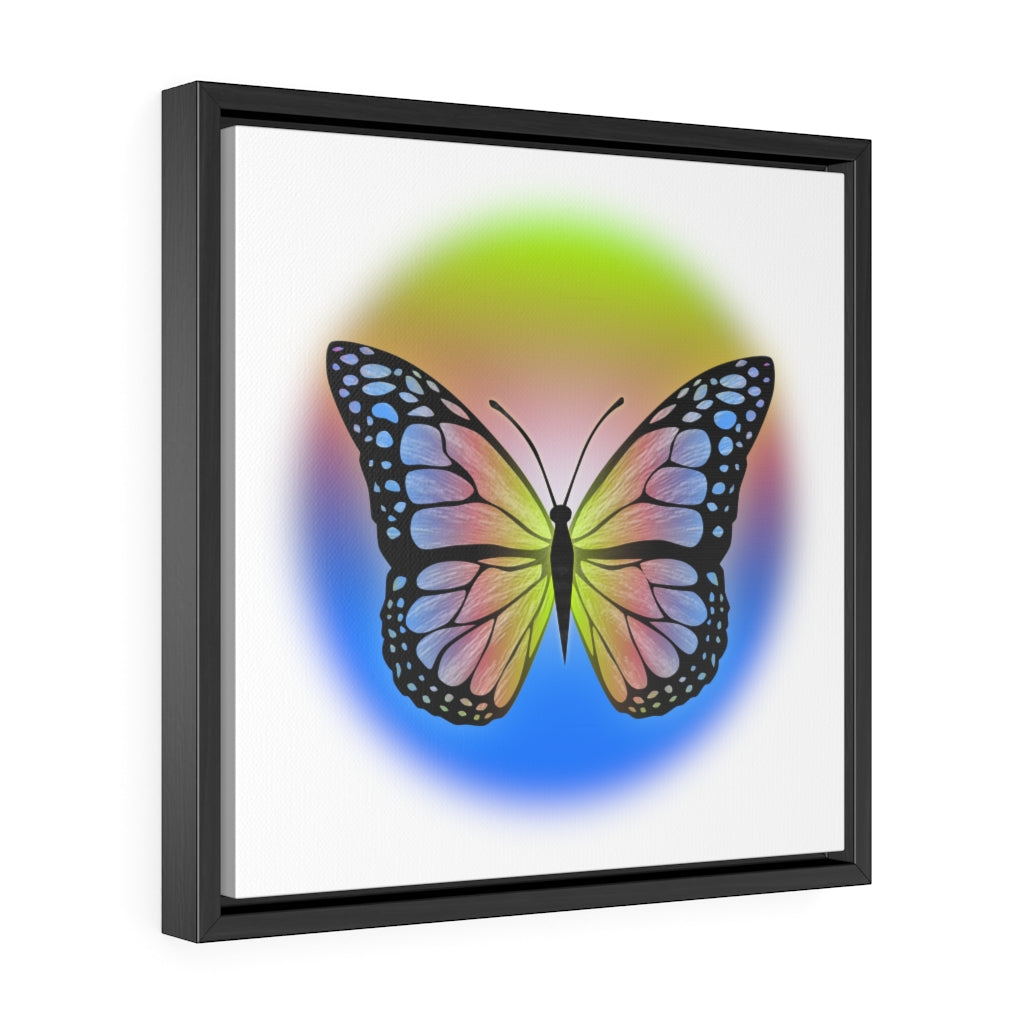 Rainbow Butterfly Gallery Canvas Wraps, Square Frame