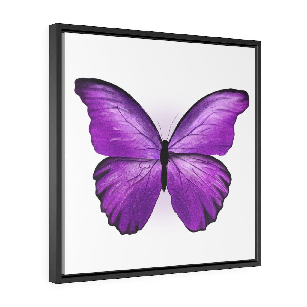 Purple Butterfly Gallery Canvas Wraps, Square Frame