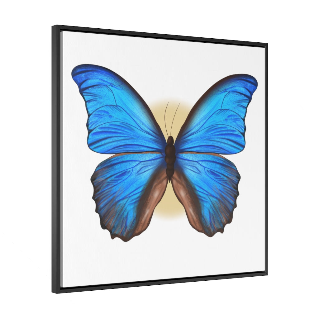 Blue Butterfly Gallery Canvas Wraps, Square Frame