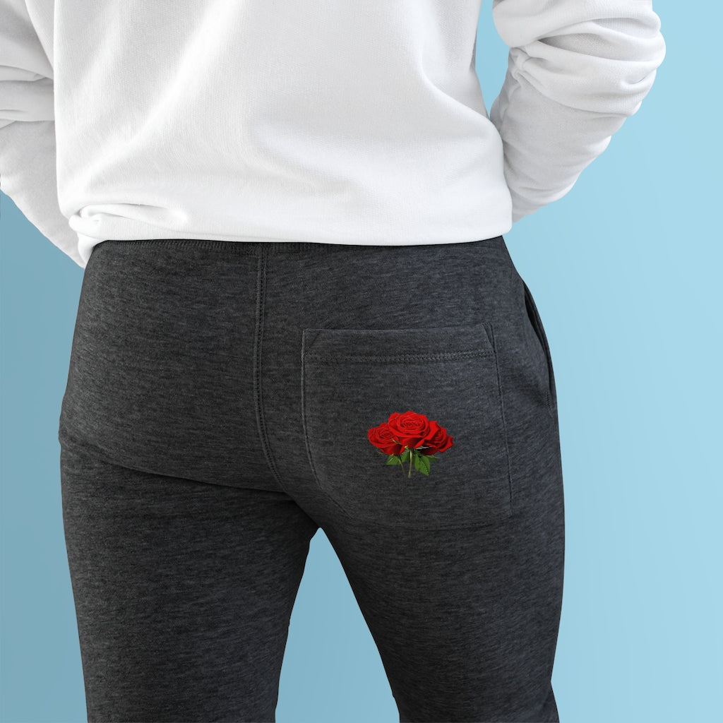 Rose Print Premium Fleece Joggers