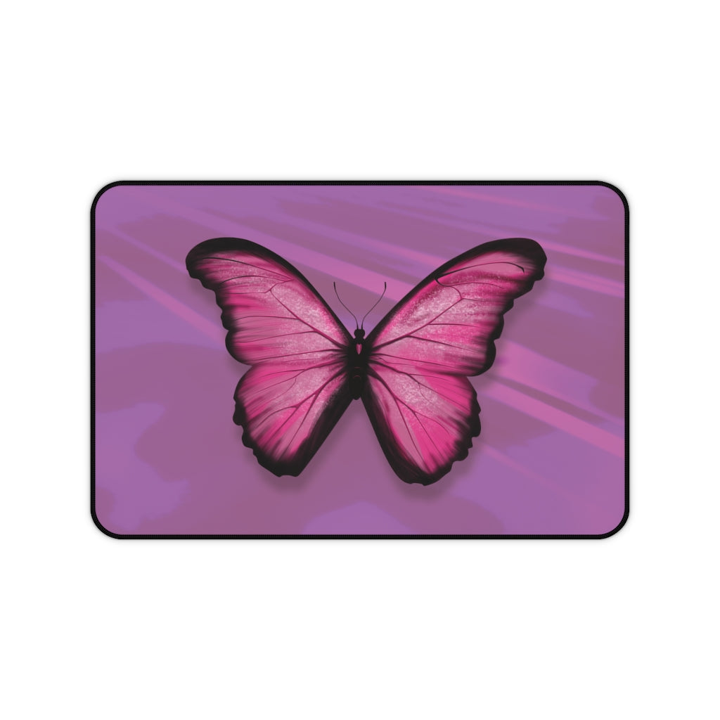 Pink Butterfly Desk Mat