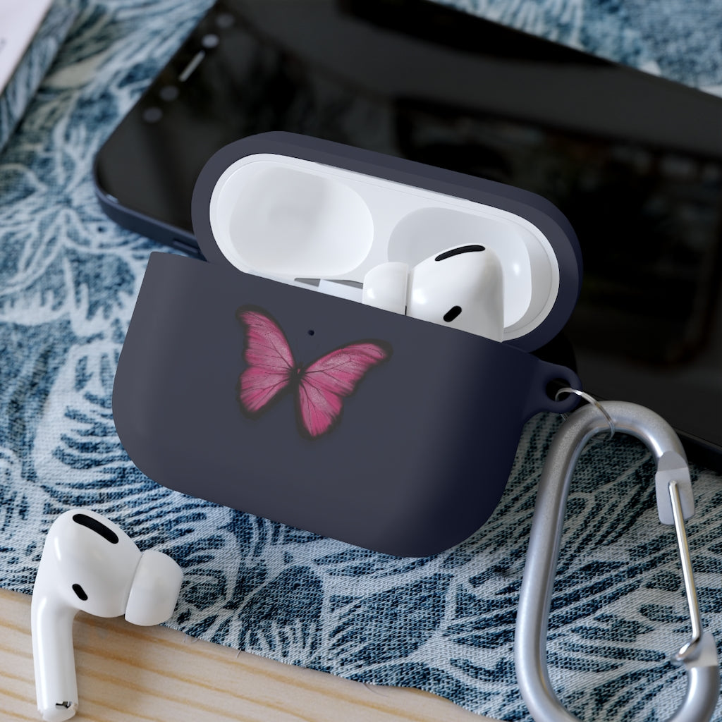 Pink Butterfly AirPods and AirPods Pro Case Cover