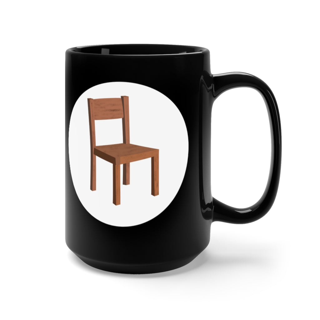 Chair Emoji Black Mug 15oz