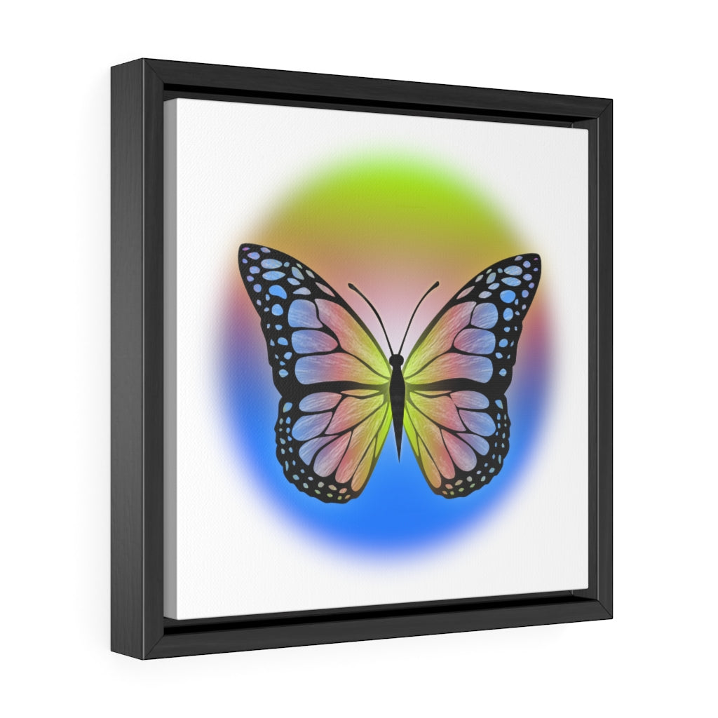 Rainbow Butterfly Gallery Canvas Wraps, Square Frame