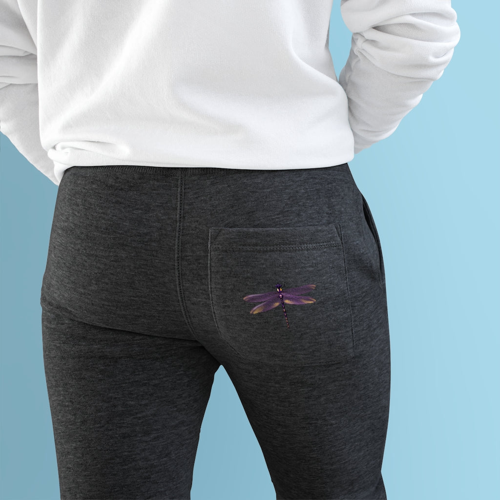 Purple Dragon Fly Unisex Premium Fleece Joggers