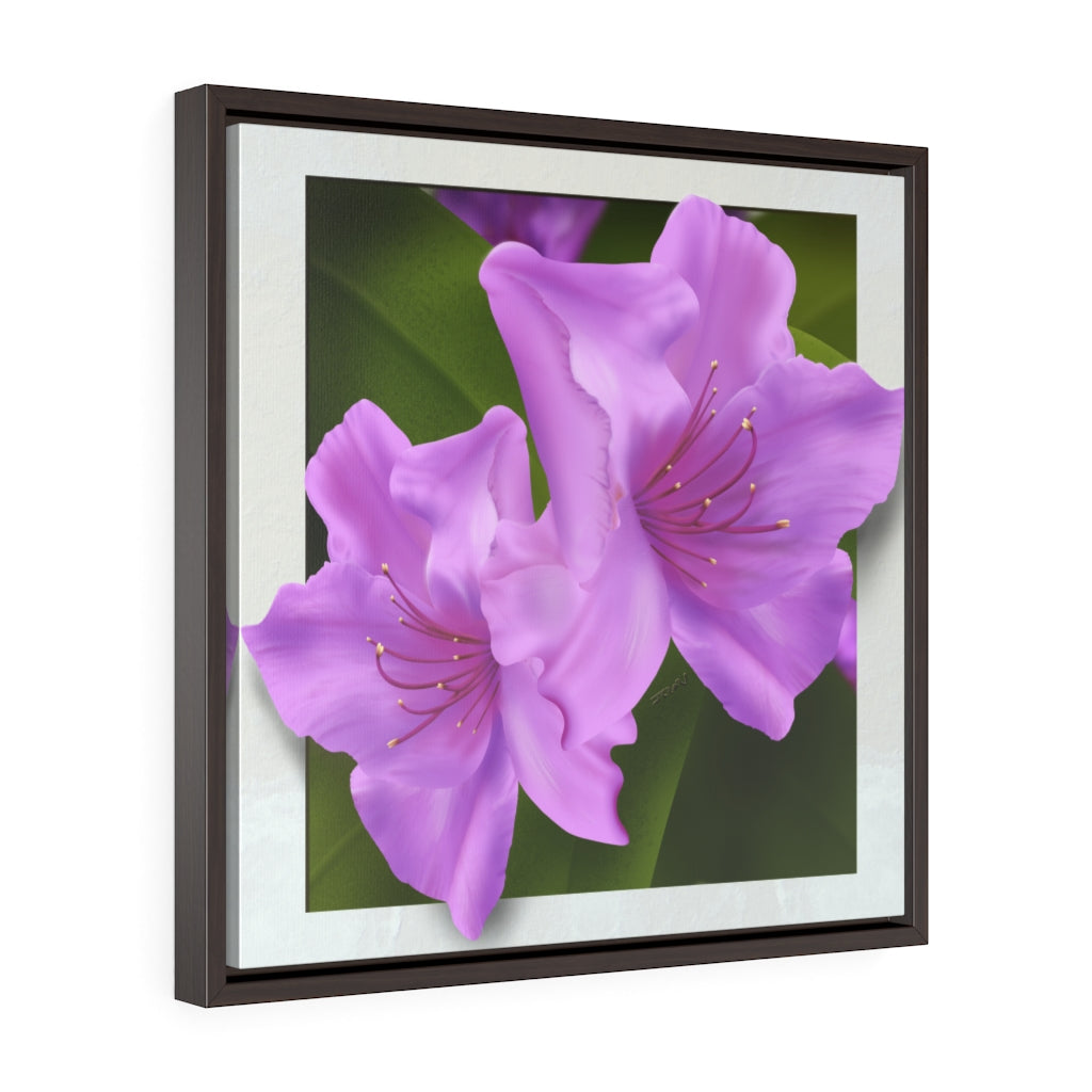 Rhododendron Square Framed Premium Gallery Wrap Canvas