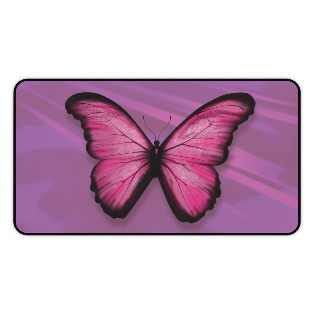 Pink Butterfly Desk Mat