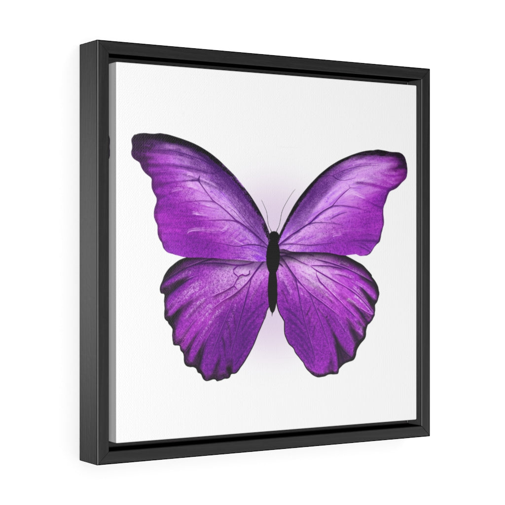 Purple Butterfly Gallery Canvas Wraps, Square Frame