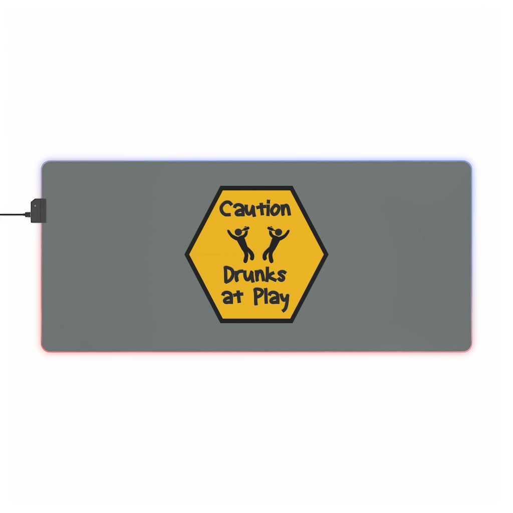 Caution Drunks at Play LED Gaming Mouse Pad