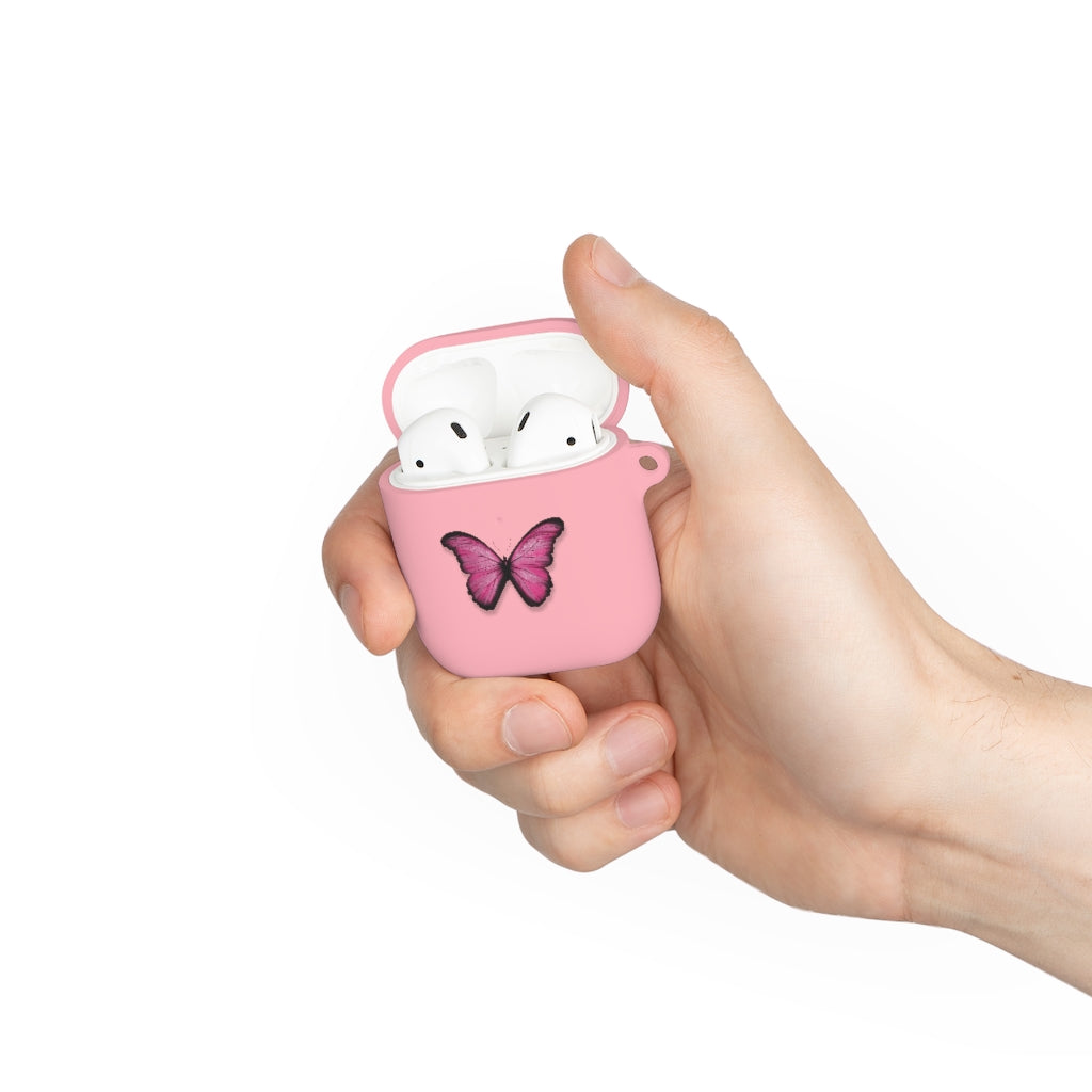 Pink Butterfly AirPods and AirPods Pro Case Cover