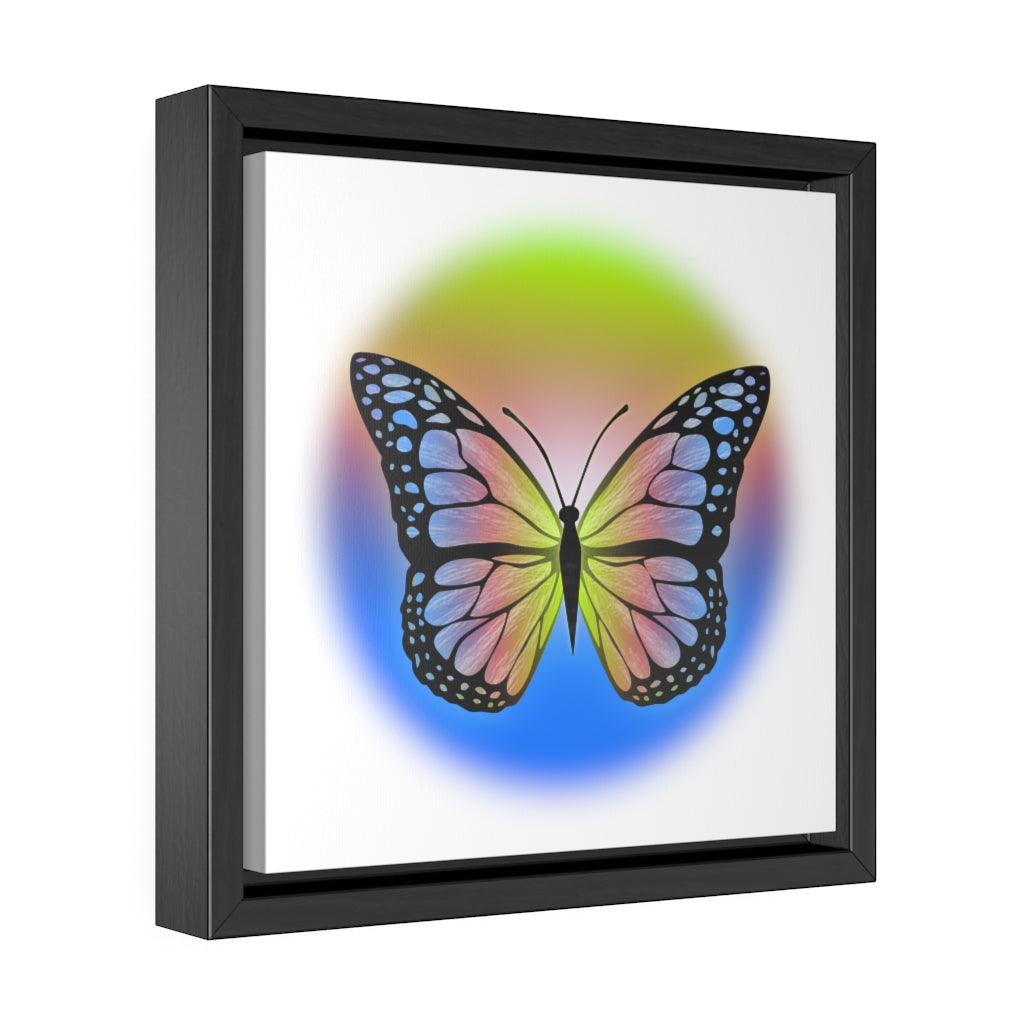 Rainbow Butterfly Gallery Canvas Wraps, Square Frame