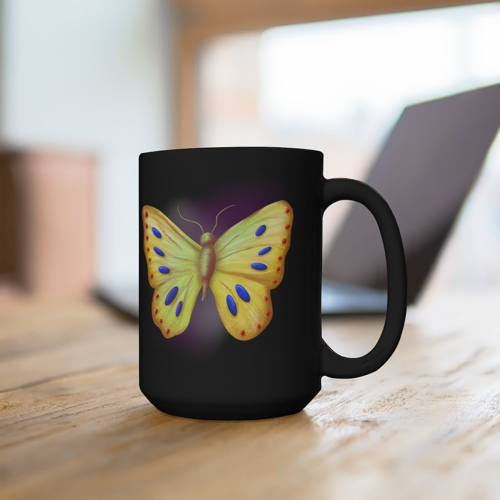 Golden Butterfly Black Mug 15oz