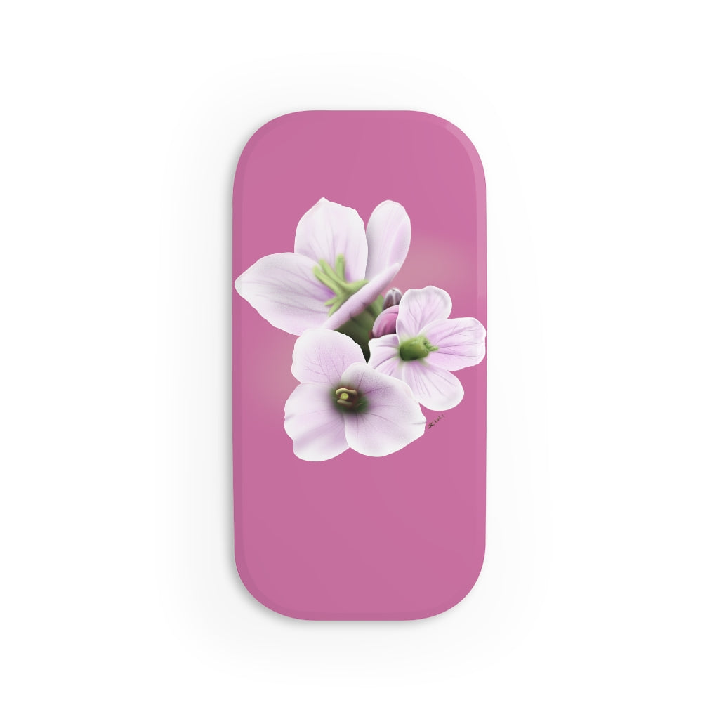 Pink Mayflowers Phone Click-On Grip