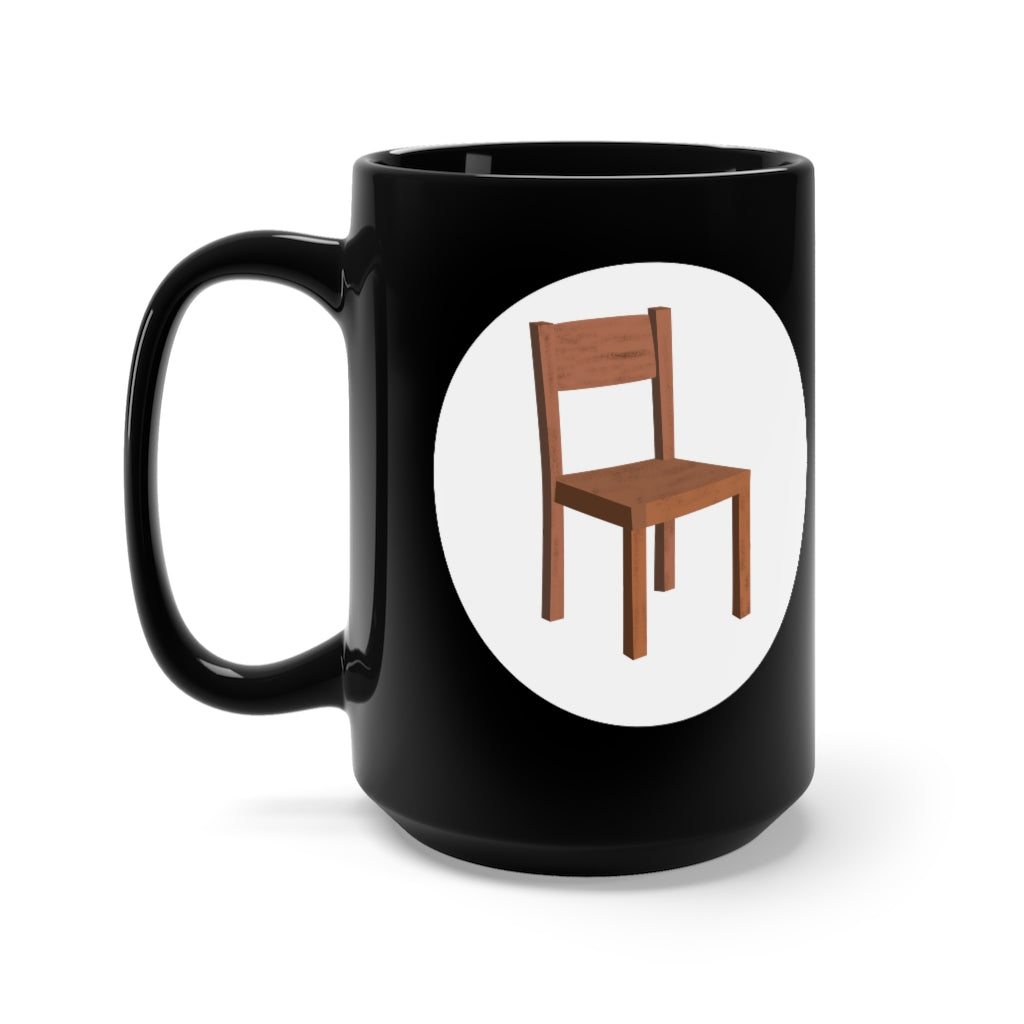 Chair Emoji Black Mug 15oz