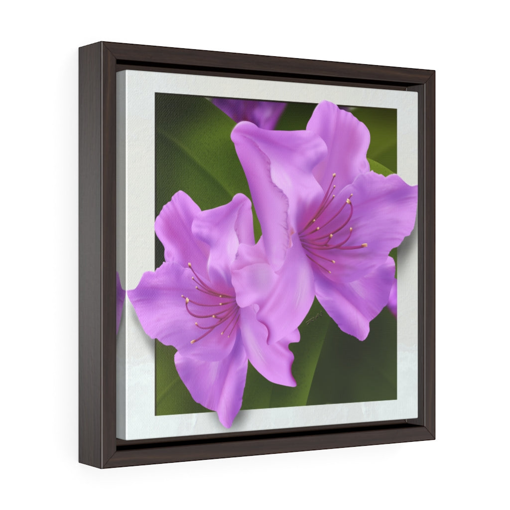 Rhododendron Square Framed Premium Gallery Wrap Canvas