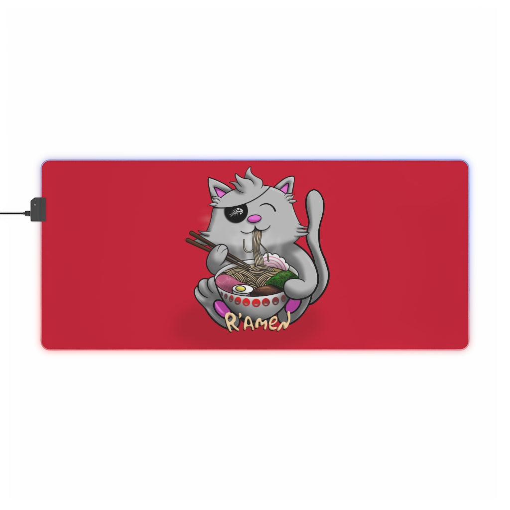 Pirate Ramen Cat LED Gaming Mouse Pad