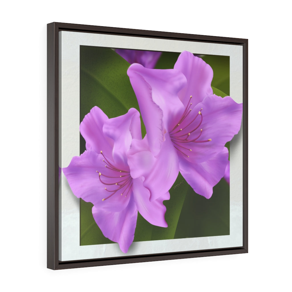 Rhododendron Square Framed Premium Gallery Wrap Canvas