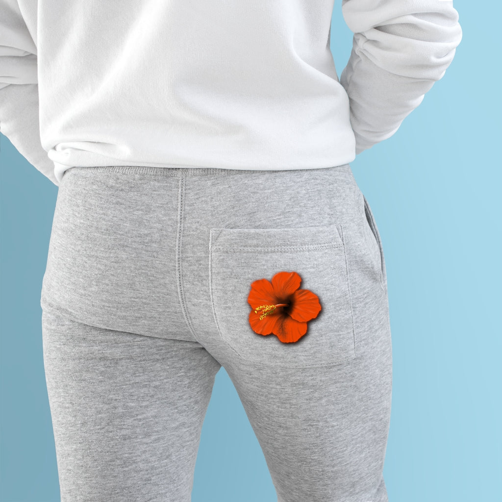 Hibiscus Flower Premium Fleece Joggers