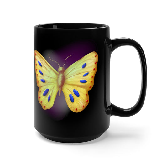 Golden Butterfly Black Mug 15oz