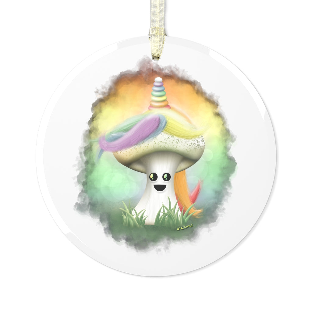 Magic Mushroom Glass Ornament