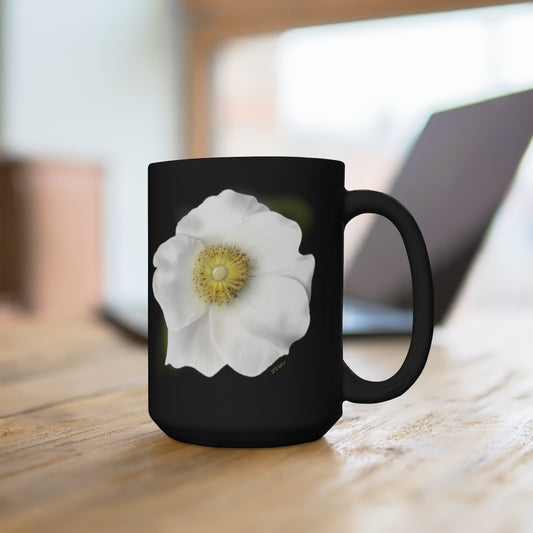 Rosa Laevigata (Cherokee Rose) Black Mug 15oz