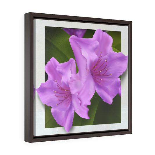 Rhododendron Square Framed Premium Gallery Wrap Canvas