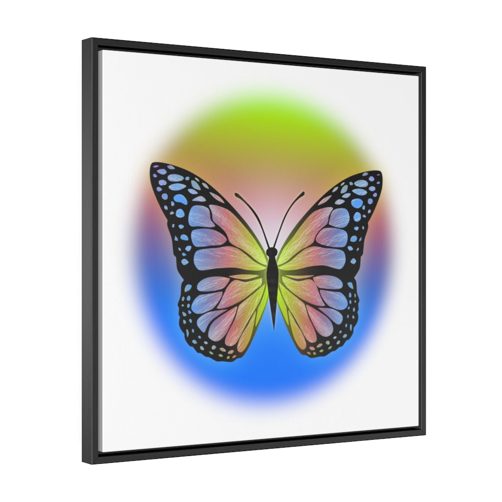 Rainbow Butterfly Gallery Canvas Wraps, Square Frame