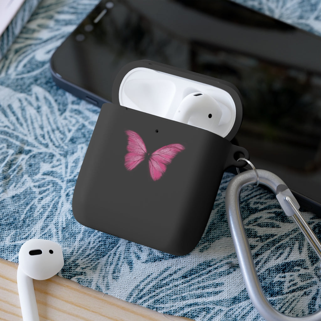 Pink Butterfly AirPods and AirPods Pro Case Cover