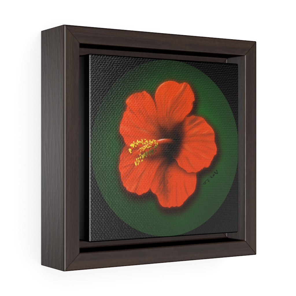 HIbiscus Flower - Square Framed Premium Gallery Wrap Canvas