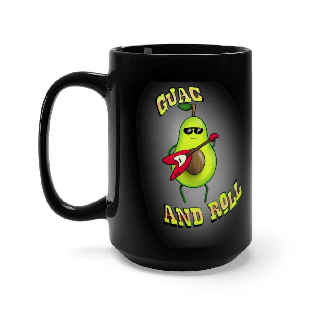 Guac and Roll! Black Mug 15oz