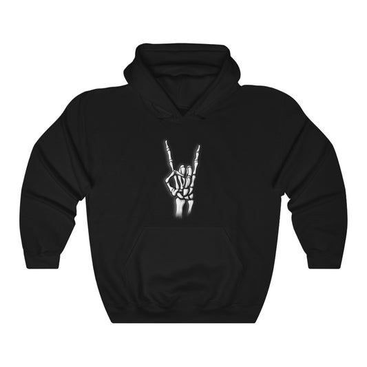 Skeletal Rocker Hand Unisex Heavy Blend Hooded Sweatshirt