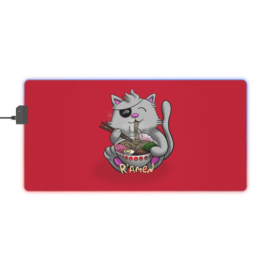 Pirate Ramen Cat LED Gaming Mouse Pad