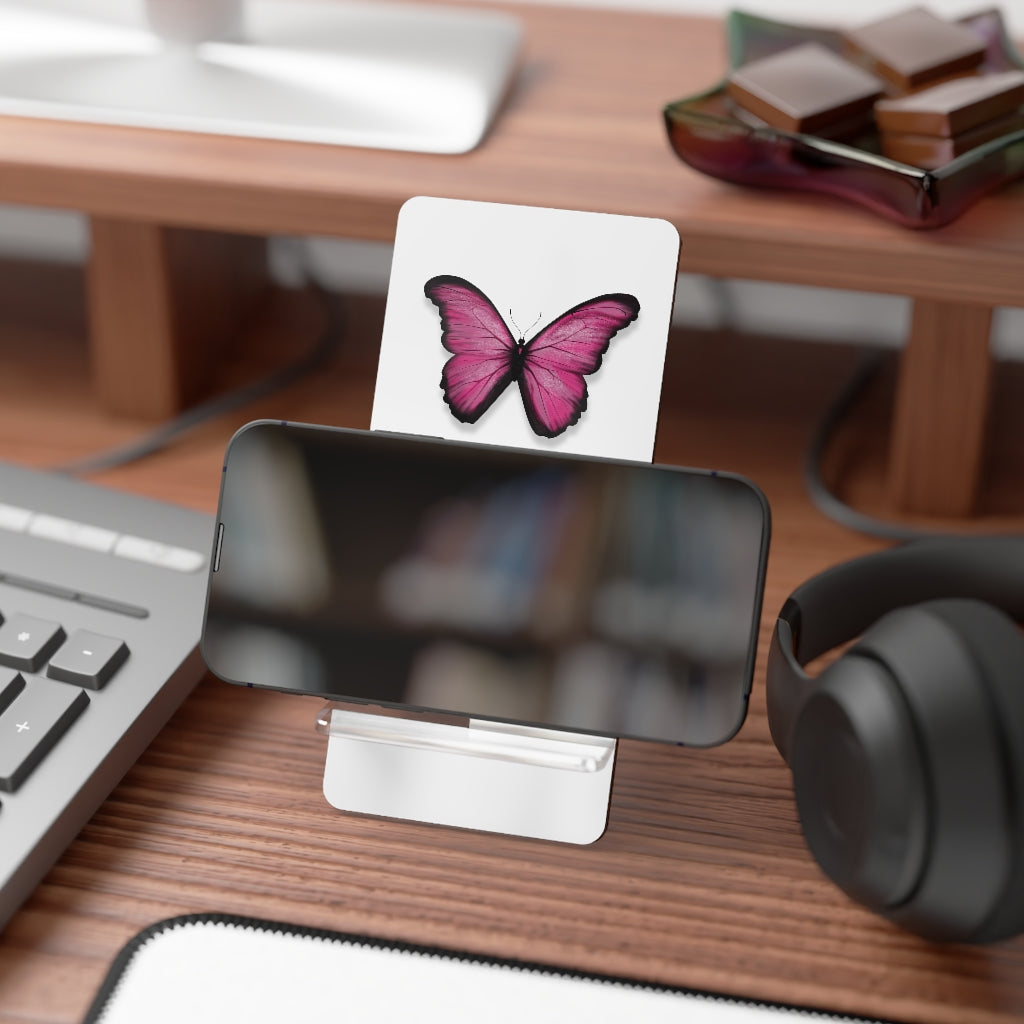 Pink Butterfly Mobile Display Stand for Smartphones