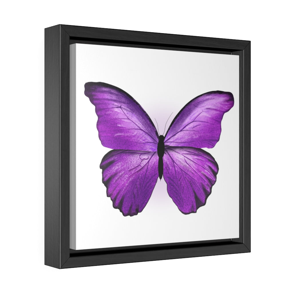 Purple Butterfly Gallery Canvas Wraps, Square Frame