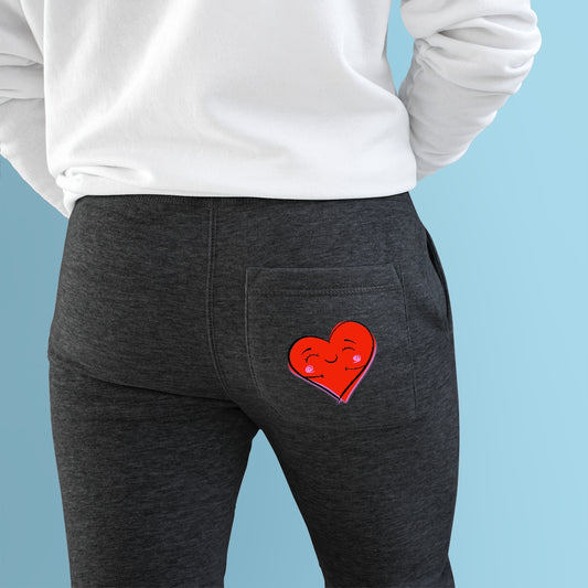 Cute Heart Premium Fleece Joggers