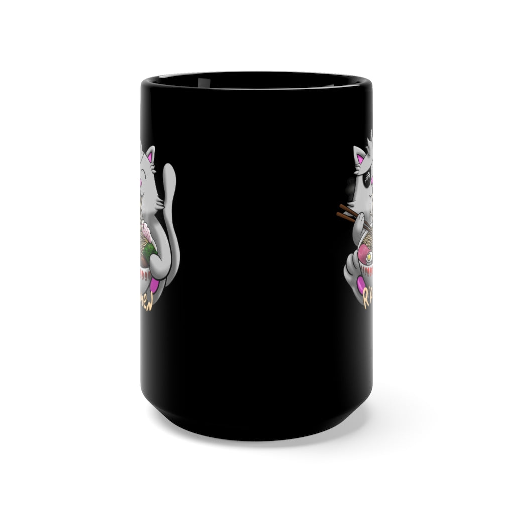 Pirate R'amen Cat Black Mug 15oz