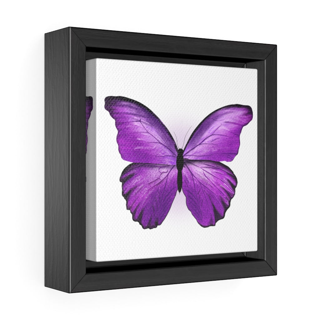 Purple Butterfly Gallery Canvas Wraps, Square Frame