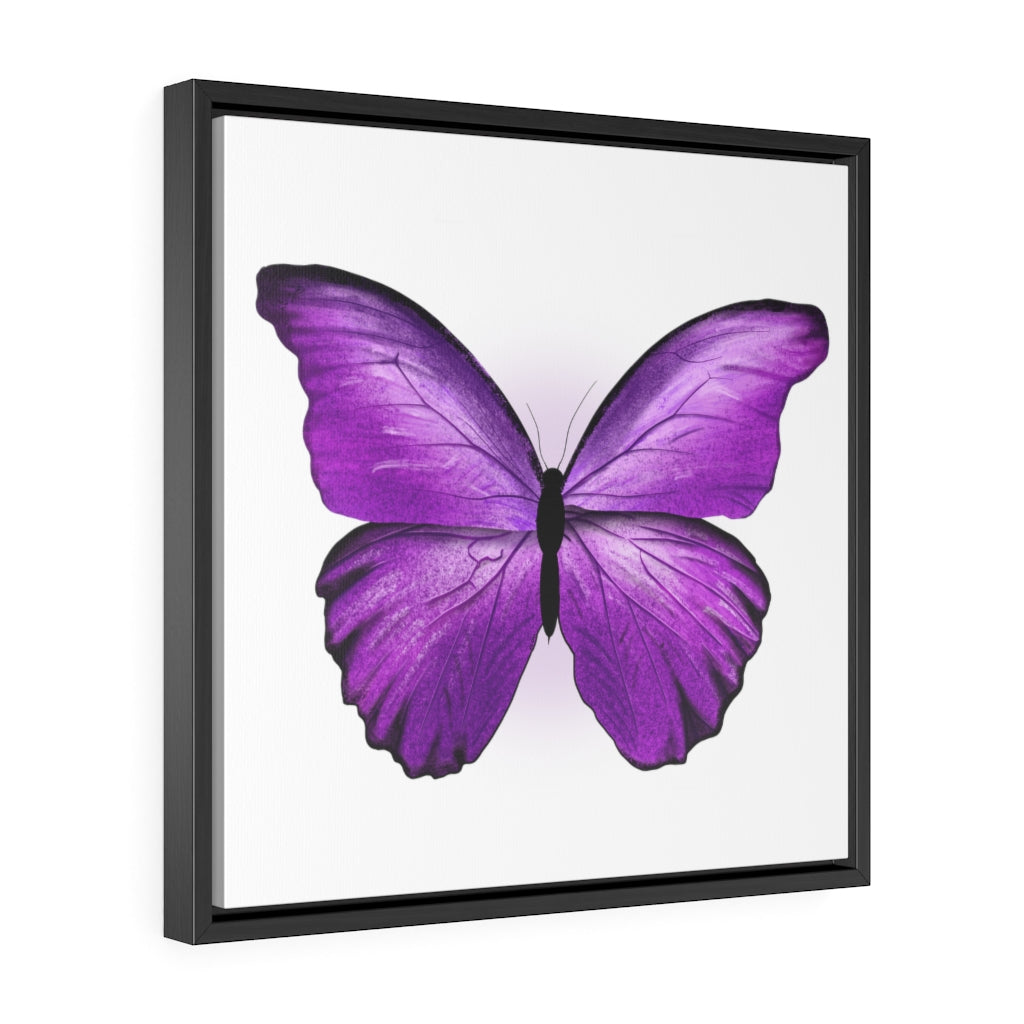 Purple Butterfly Gallery Canvas Wraps, Square Frame