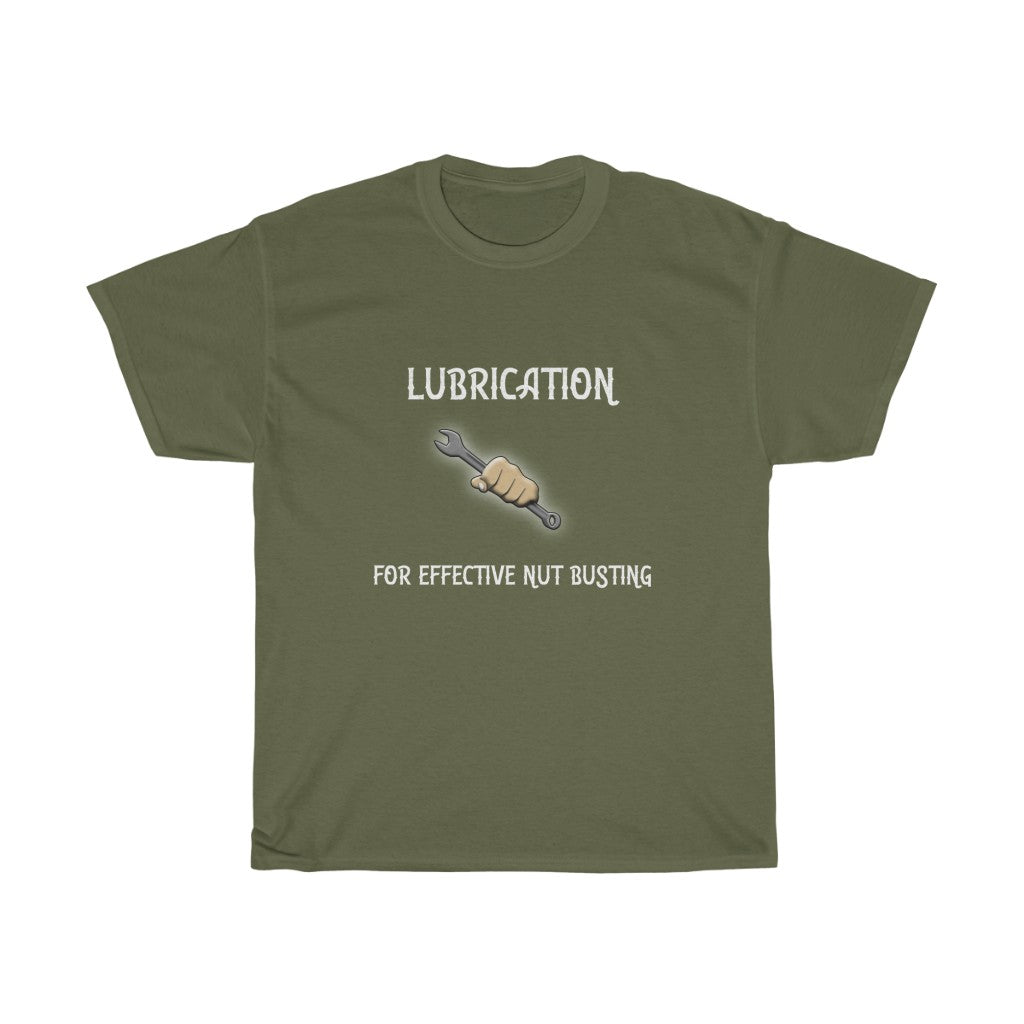 Lubrication for Effective Nut Busting Unisex Heavy Cotton Tee