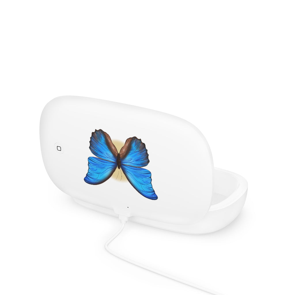 Blue Butterfly UV Phone Sanitizer and Wireless Charging Pad