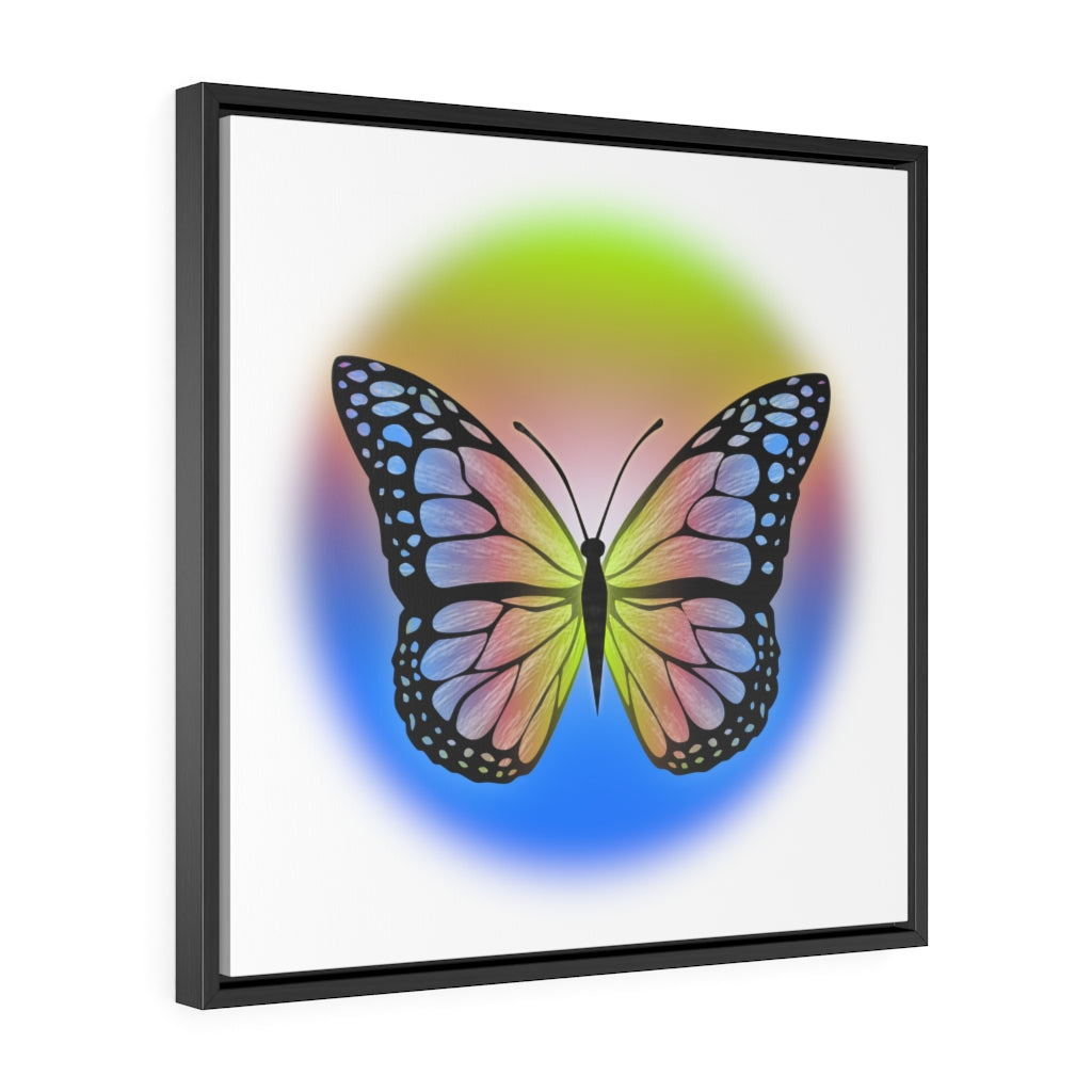 Rainbow Butterfly Gallery Canvas Wraps, Square Frame