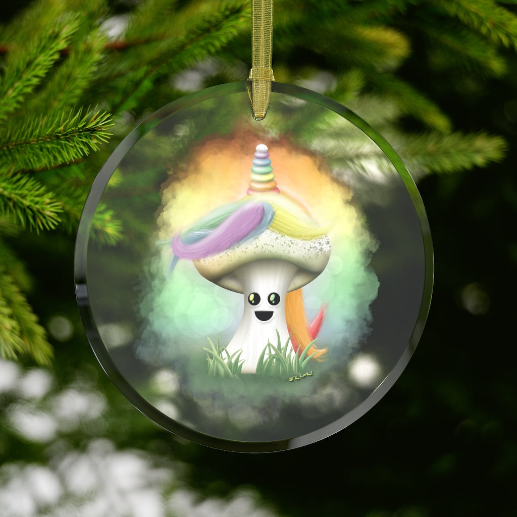 Magic Mushroom Glass Ornament