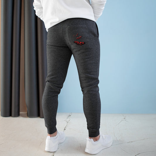 Red and Black Butterfly - Unisex Premium Fleece Joggers