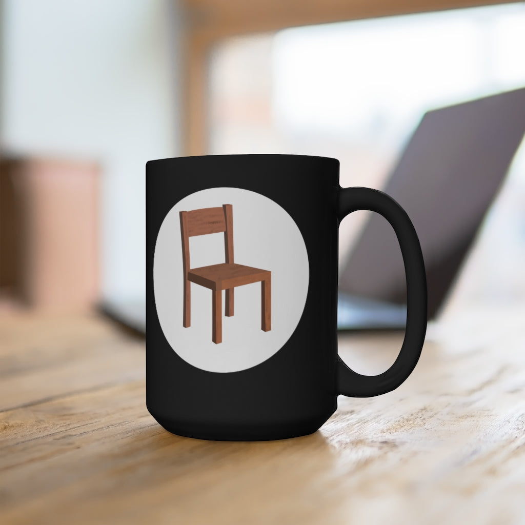 Chair Emoji Black Mug 15oz